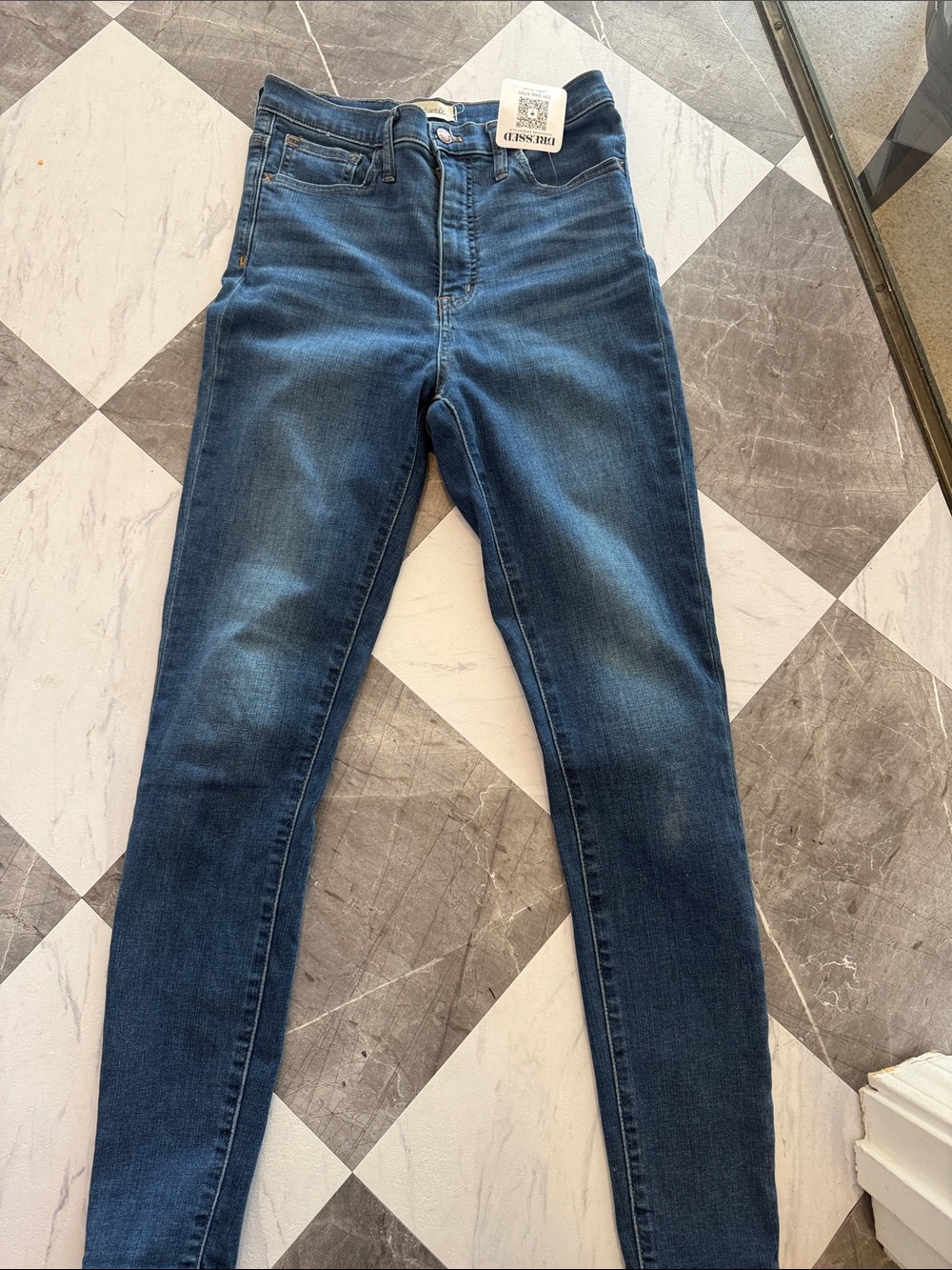 Madewell Dark Blue High-Rise Skinny Jeans